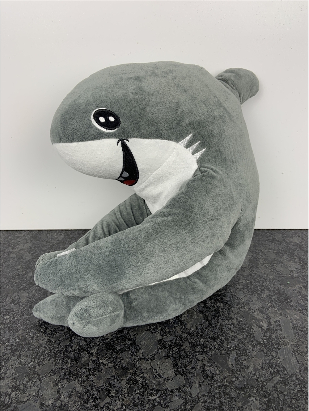 Your Zone Shark Plush Gray 16" Stuffed Animal Toy W/ Hook & Loop Hands for HUGS!